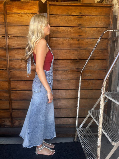 Pieced Denim Jumper