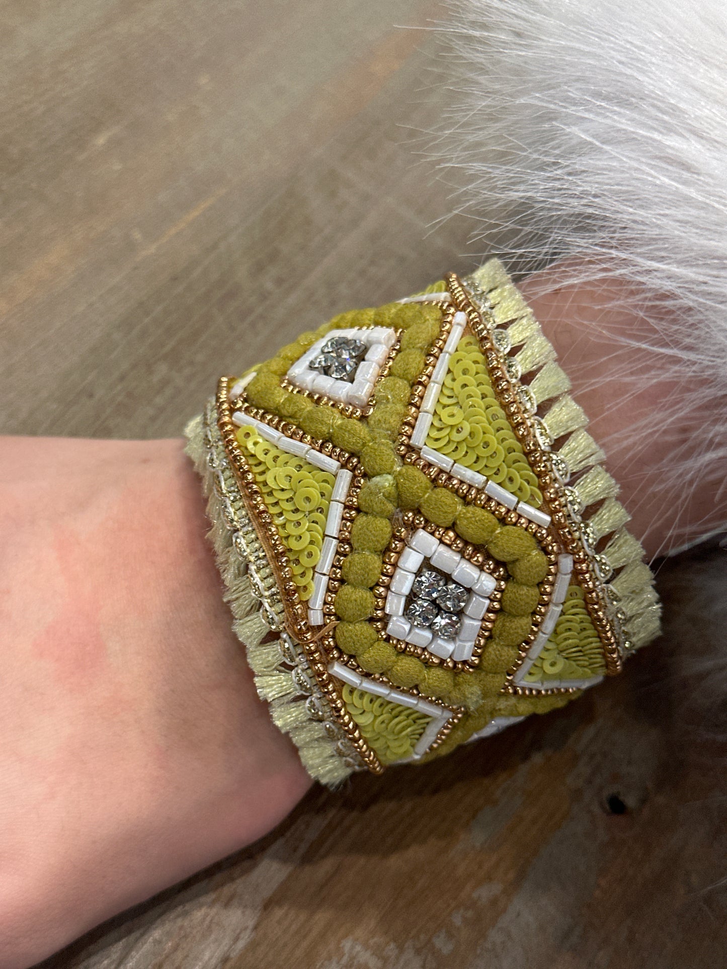 Beaded Metal Cuff