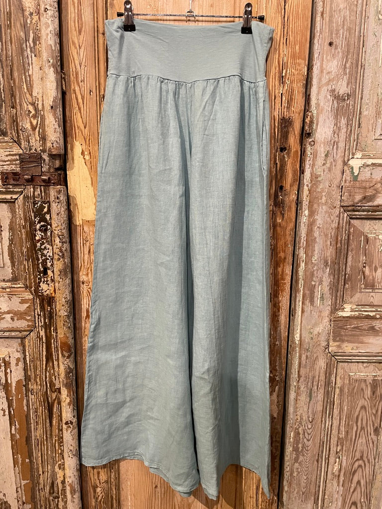 Wide Band Linen Pants