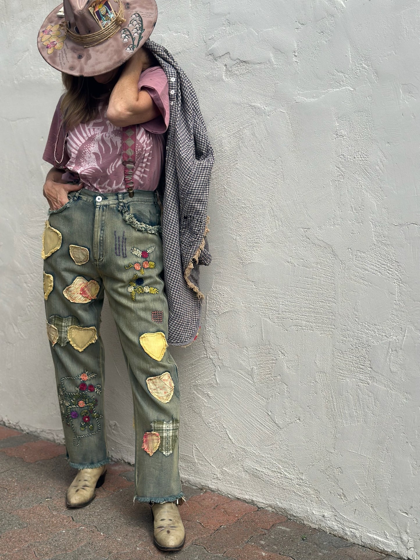 Heart Patchwork Jeans