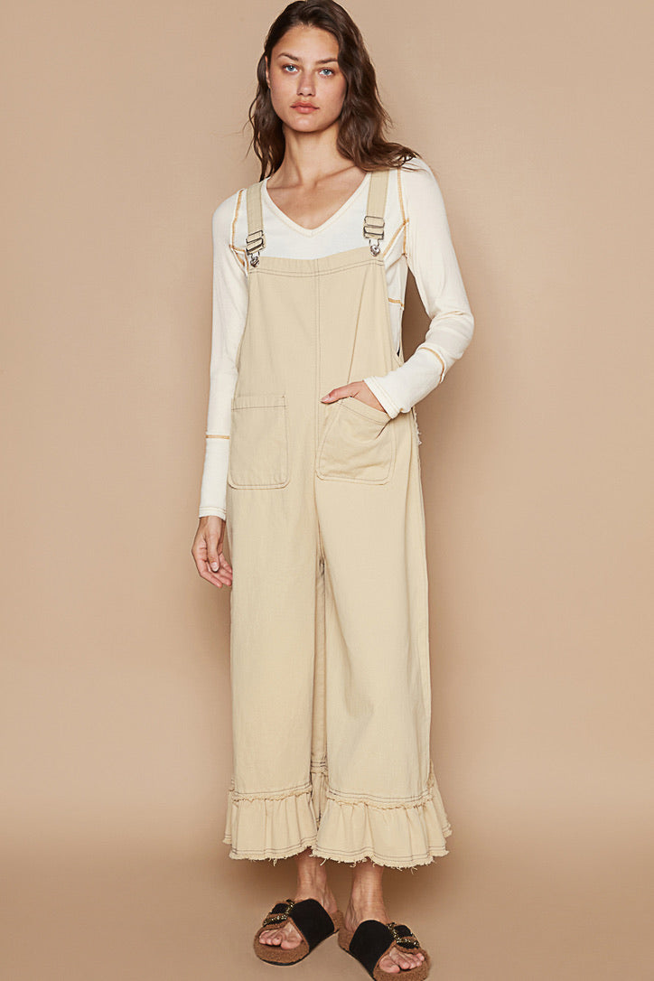 Ruffled Hem Overalls-9854