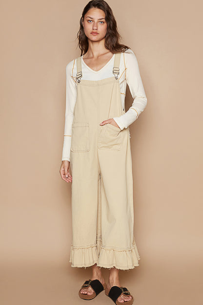 Ruffled Hem Overalls-9854