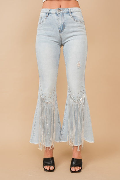 Sequins Fringe Flare