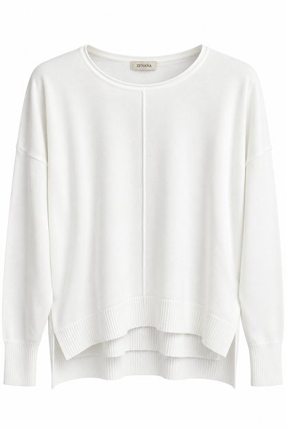 Short Center Seam Sweater-9874