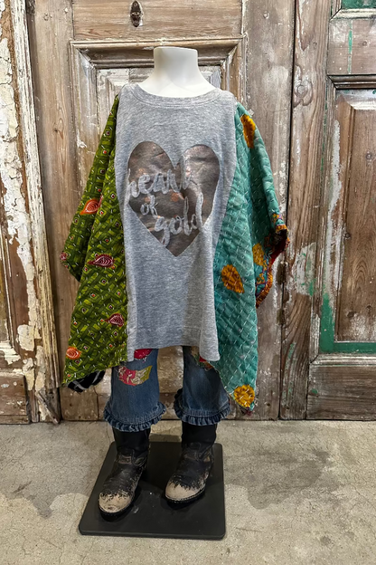 6y Heart of Gold Poncho