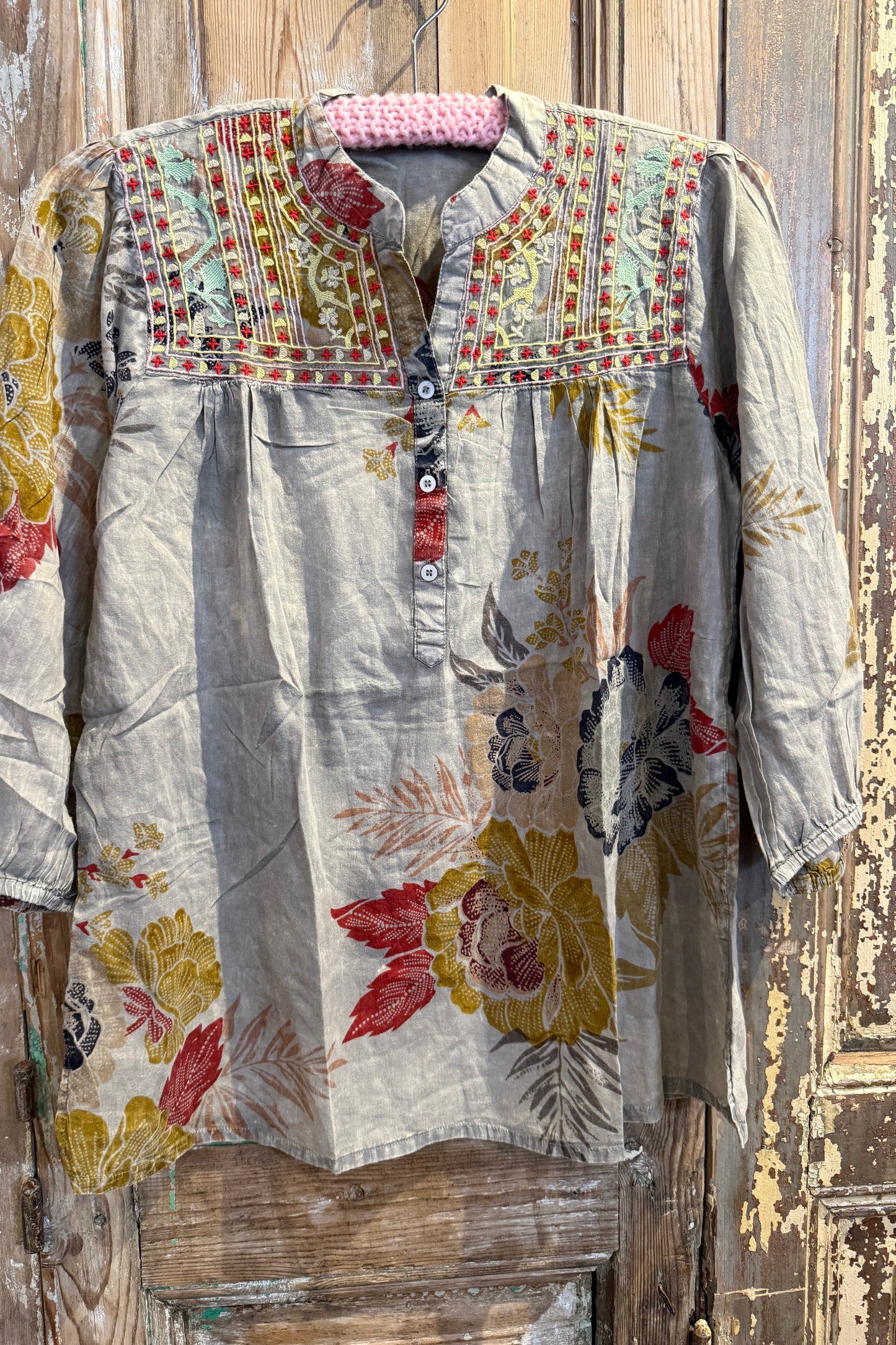 Embroidered Yoke Blouse