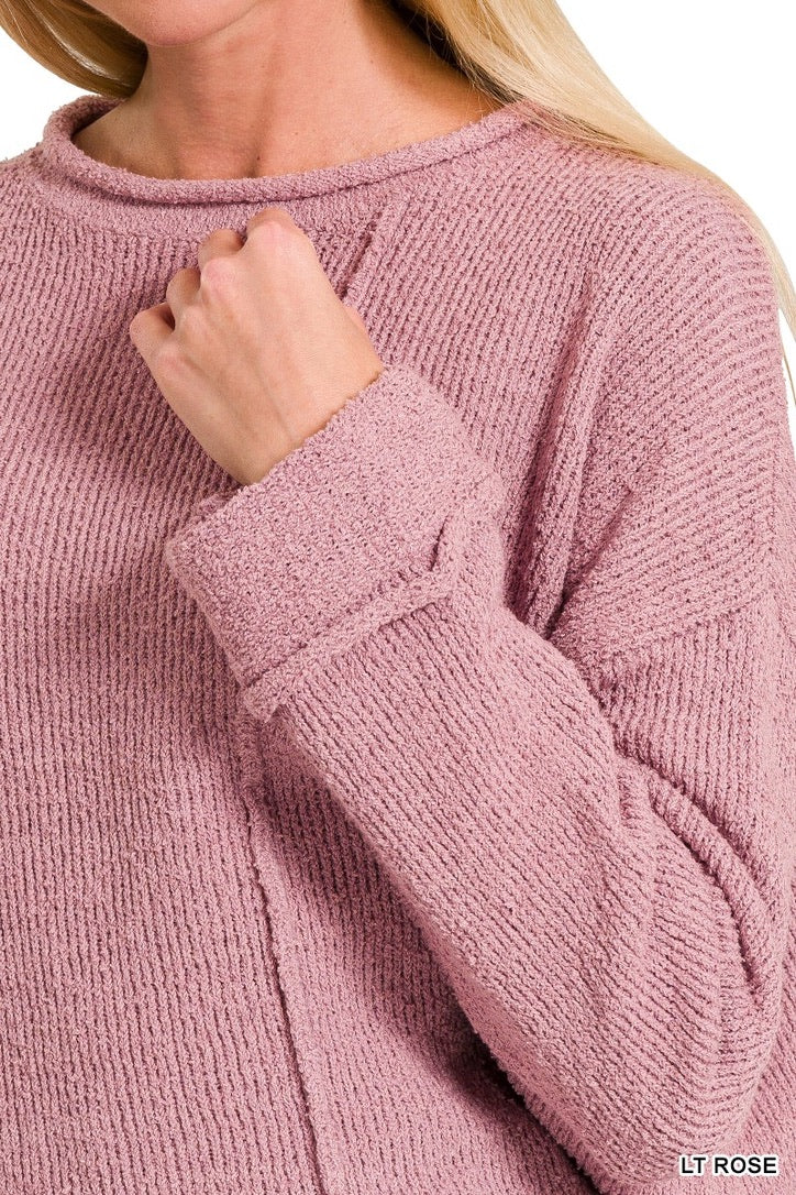 Rolled Uneven Sweater-9876