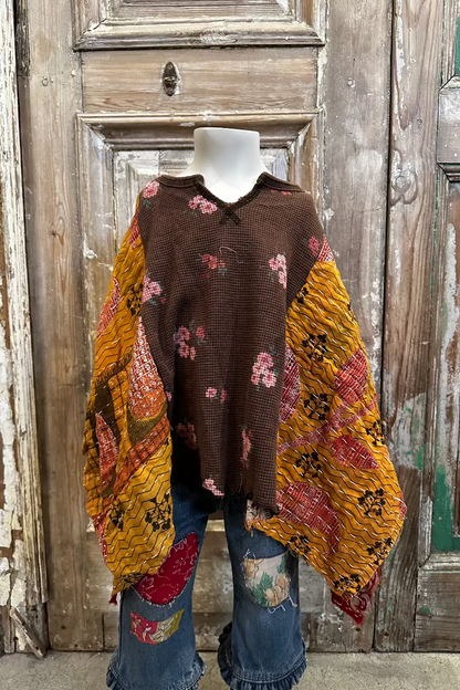 6y Boho Flowers Poncho