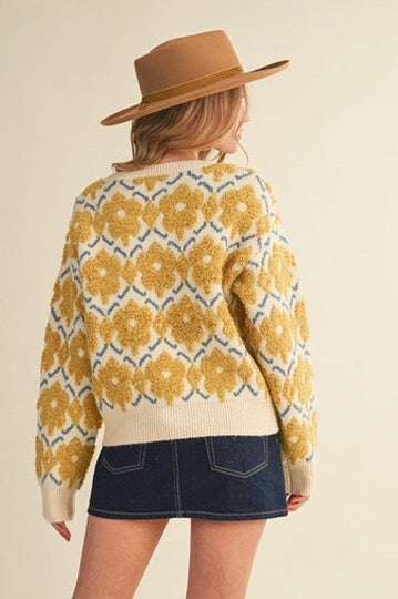 Happy Yellow Flower Sweater