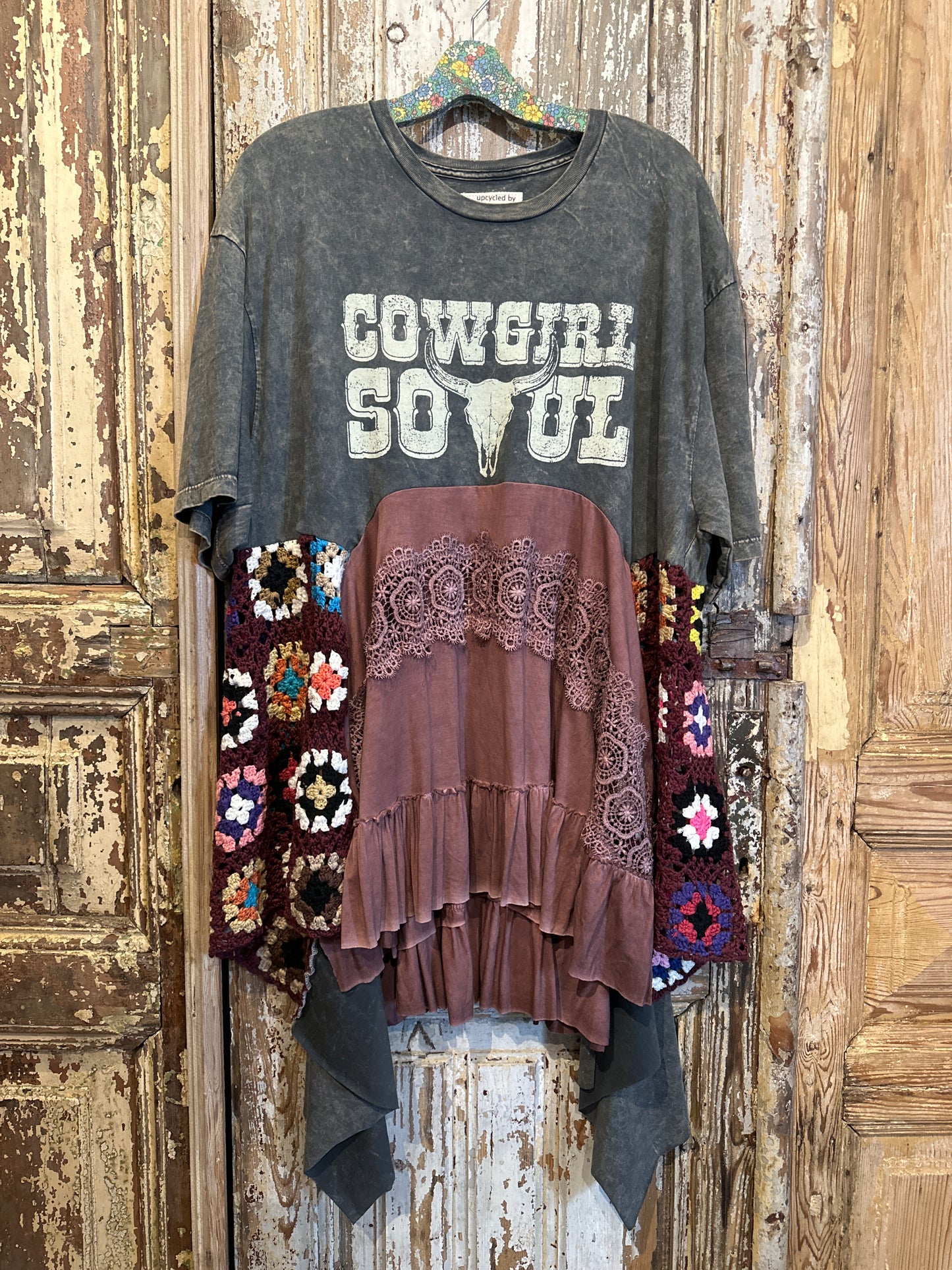 Up Cycled Cowgirl Soul Crochet Tunic