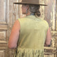 Pistachio Suede Fringe Vest