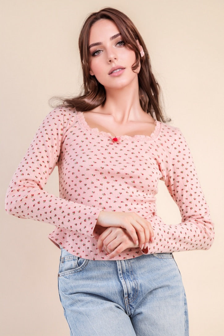 Cotton Mini Flower Top