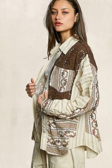 Retro Eyelit Contrast Shirt