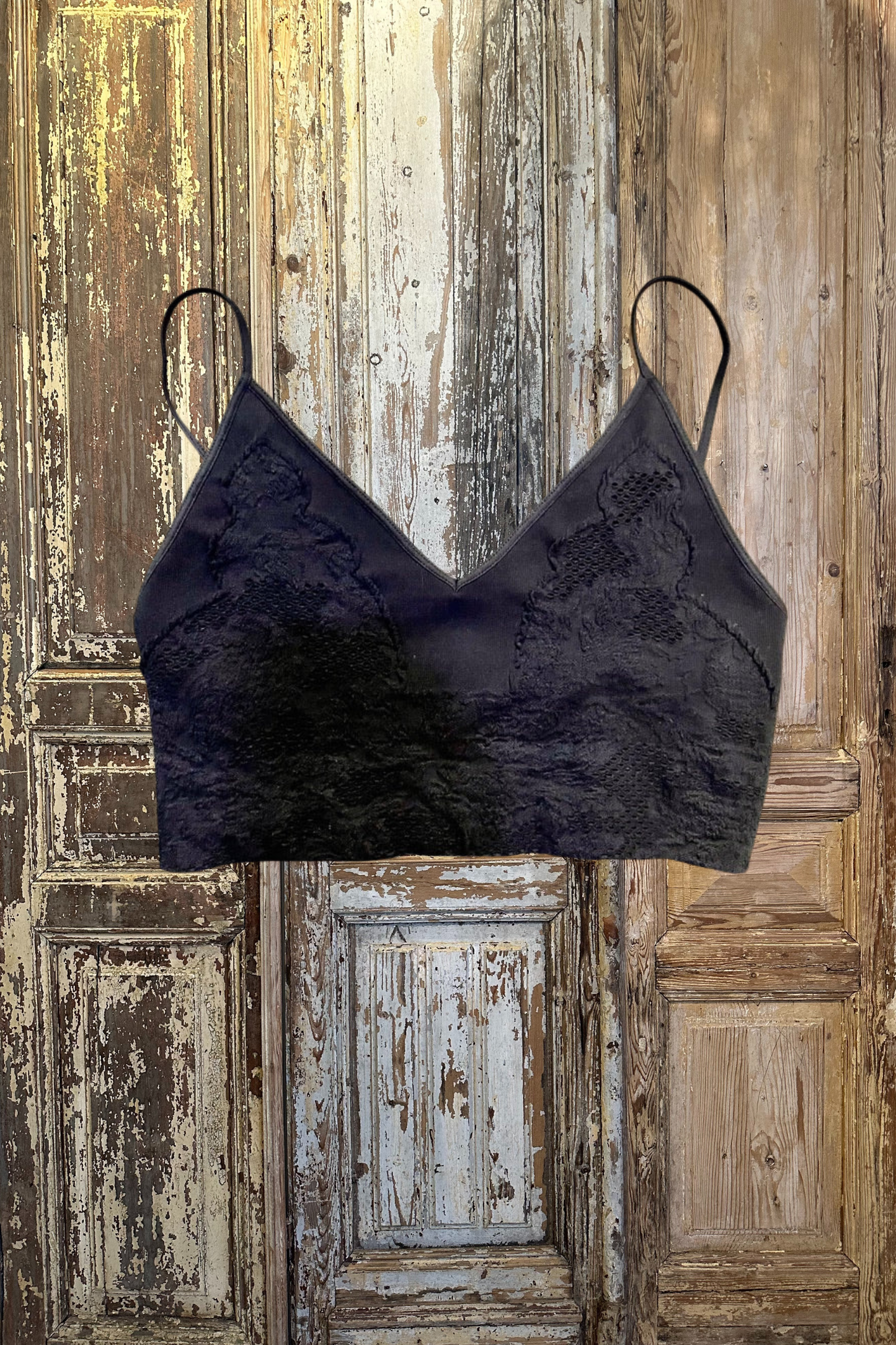 Lace Embroidered V-Neck Bralette