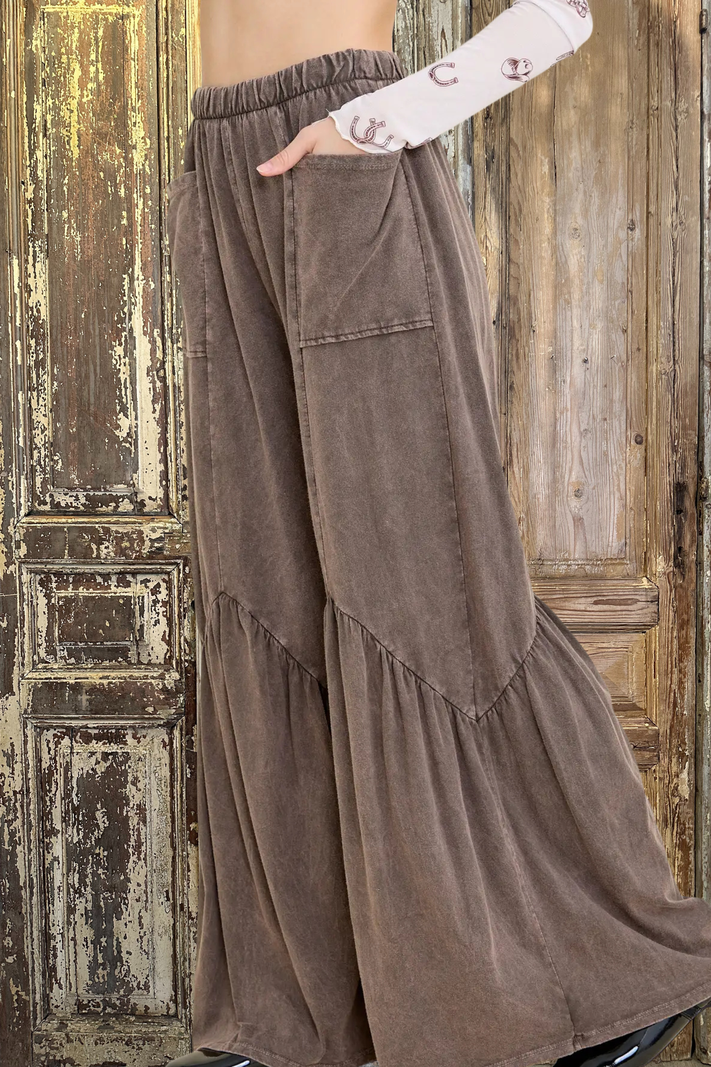 Bell Bottom Ruffle Pants