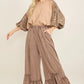 Uneven Hem Ruffle Pants