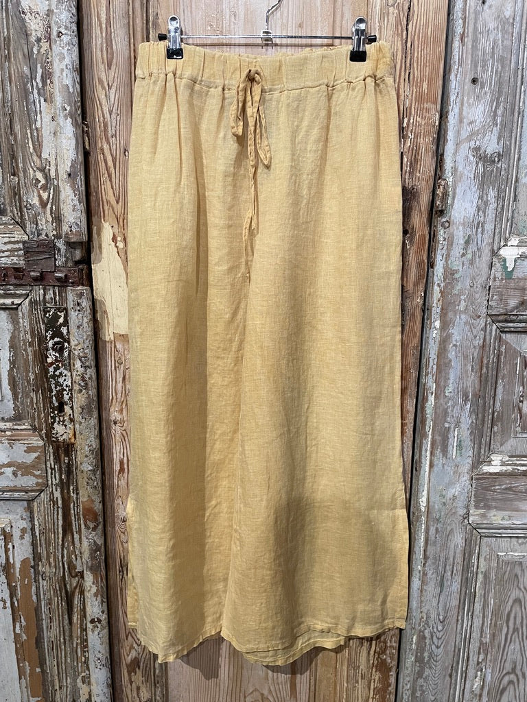 Side Slit Linen Pants