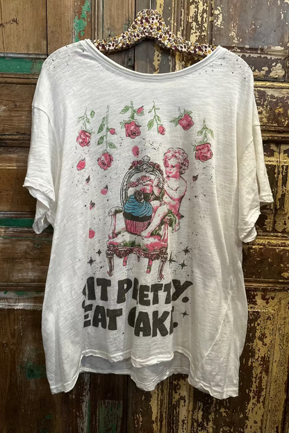 Worn and Weathered Tee - Eat Cake