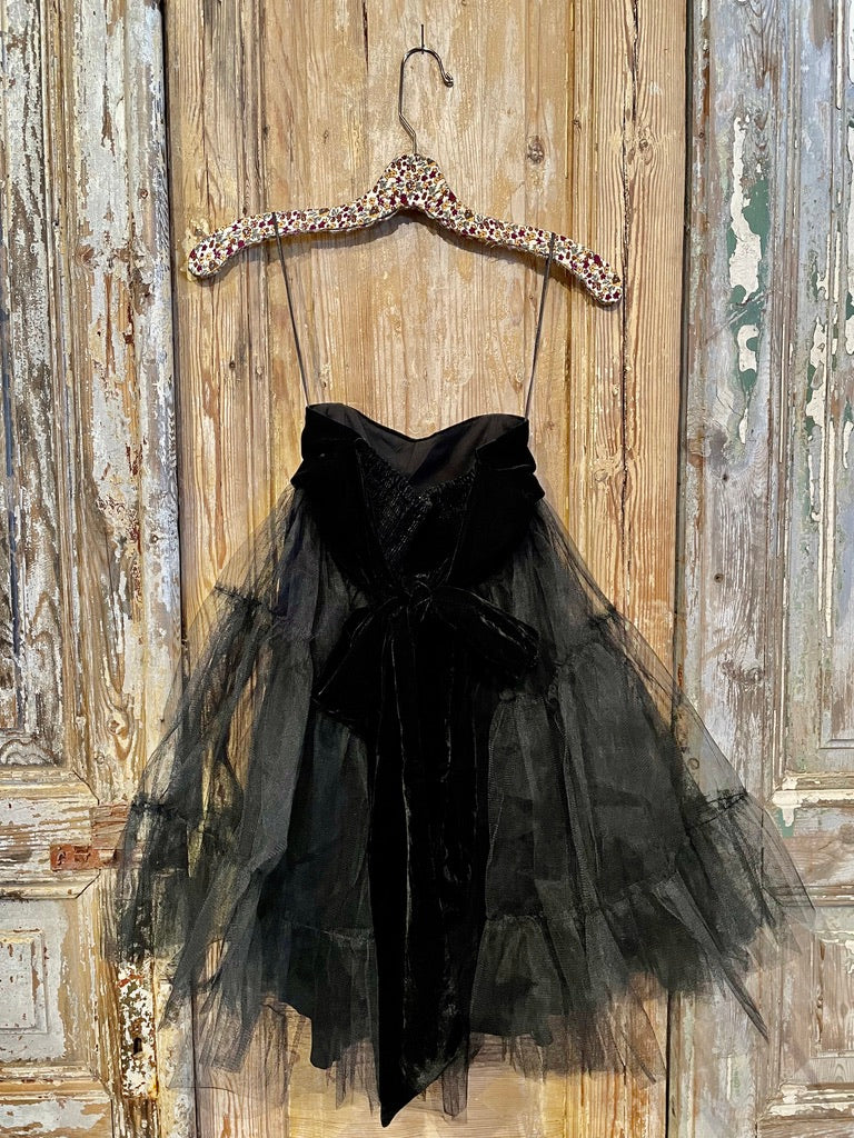 tulle babydoll dress La Femme Short Homecoming 32629 Black / 00 The puff sleeves add a touch of whimsy Sleeveless Tulle Sweetheart, Rosy Girl