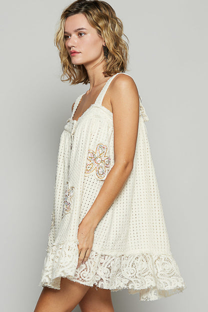 Woven Flower Patch Jumper