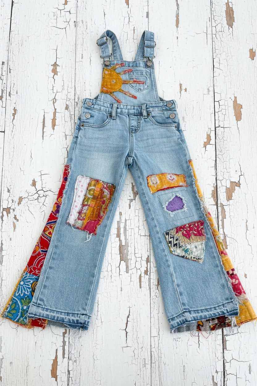 Size 4-5 Sun Bell Bottom Overalls