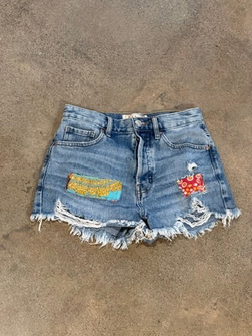 Size 26 Up Cycled Love Shorts