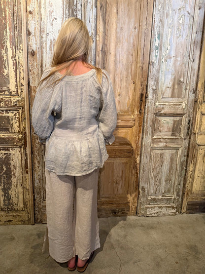 Side Slit Linen Pants