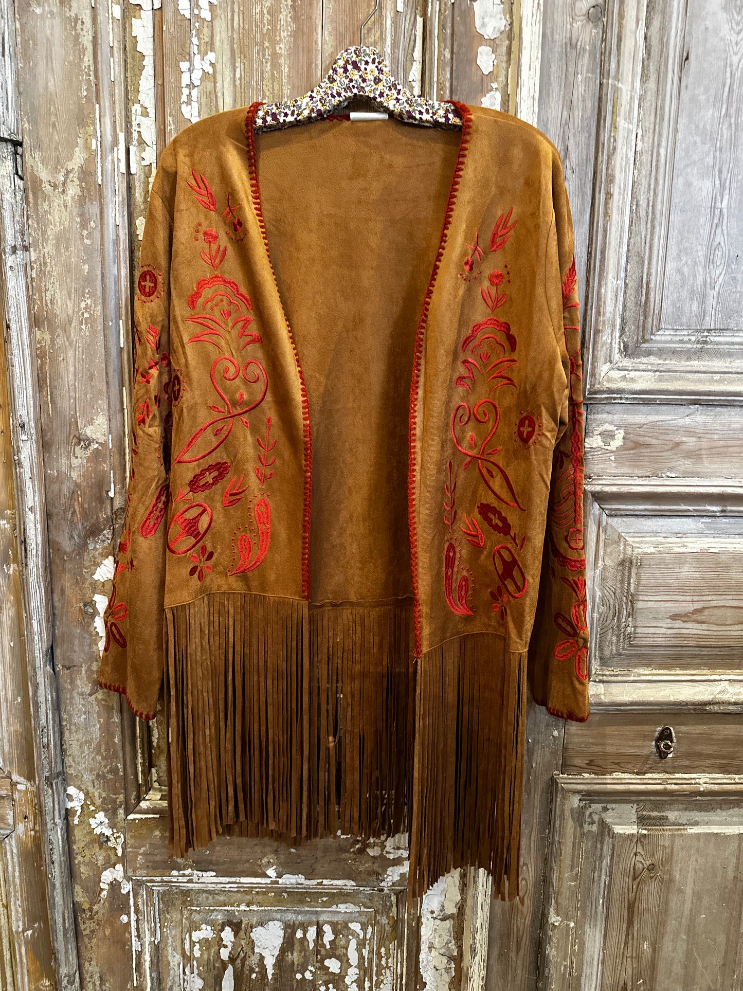 Embroidered Suede Jacket