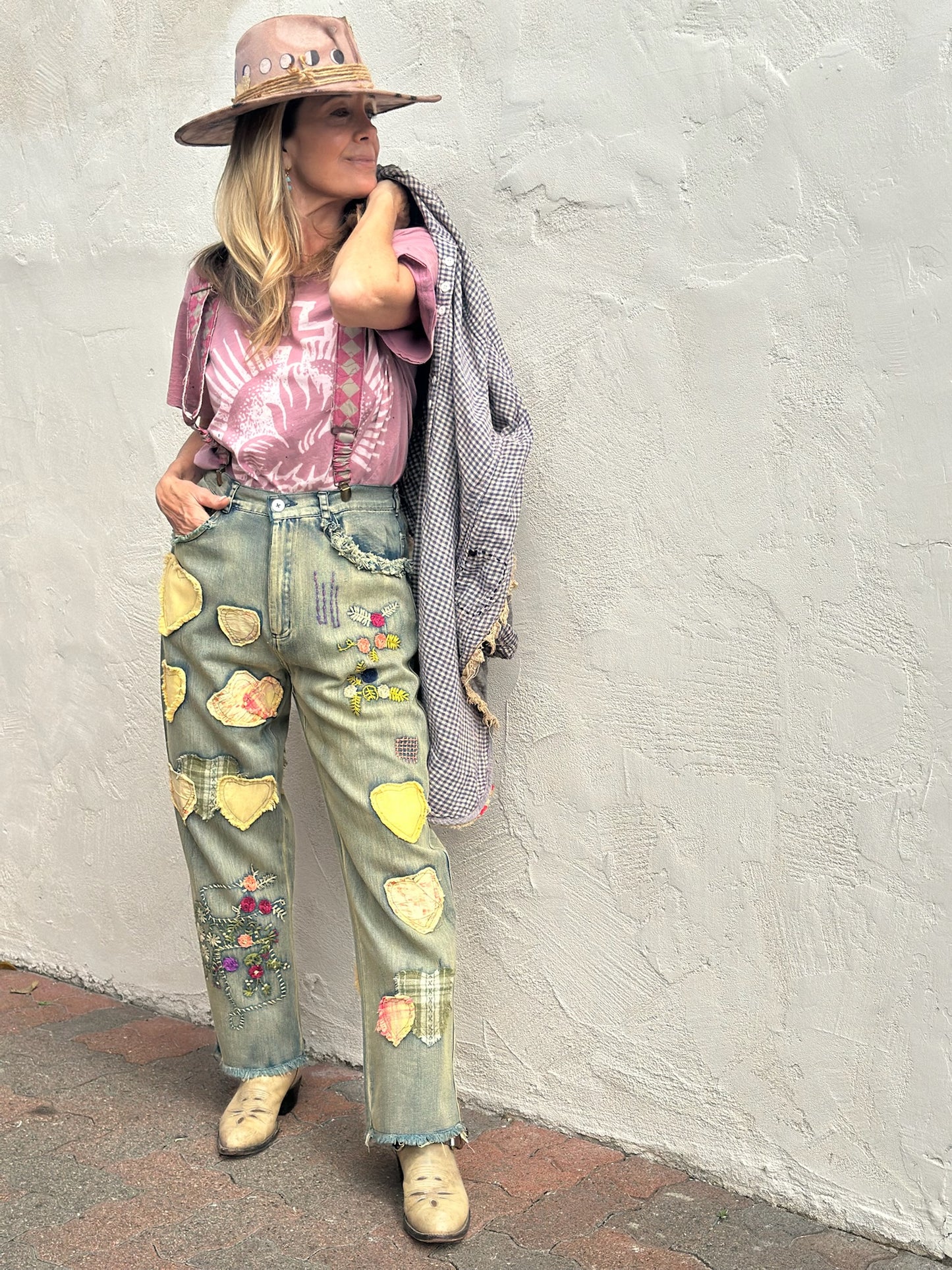 Heart Patchwork Jeans