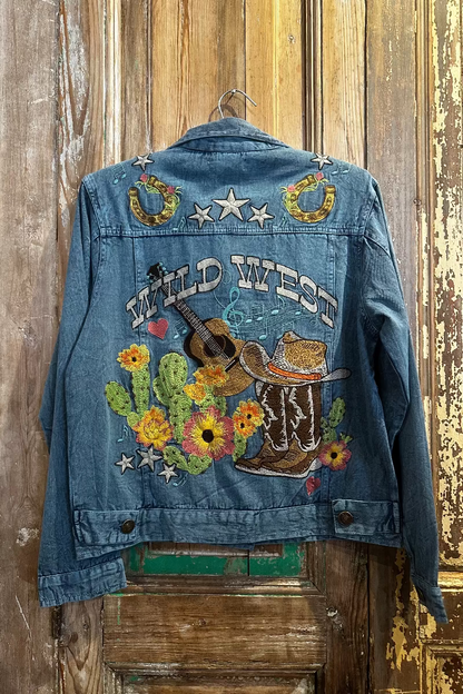 Wild West Embroidered Denim Jacket