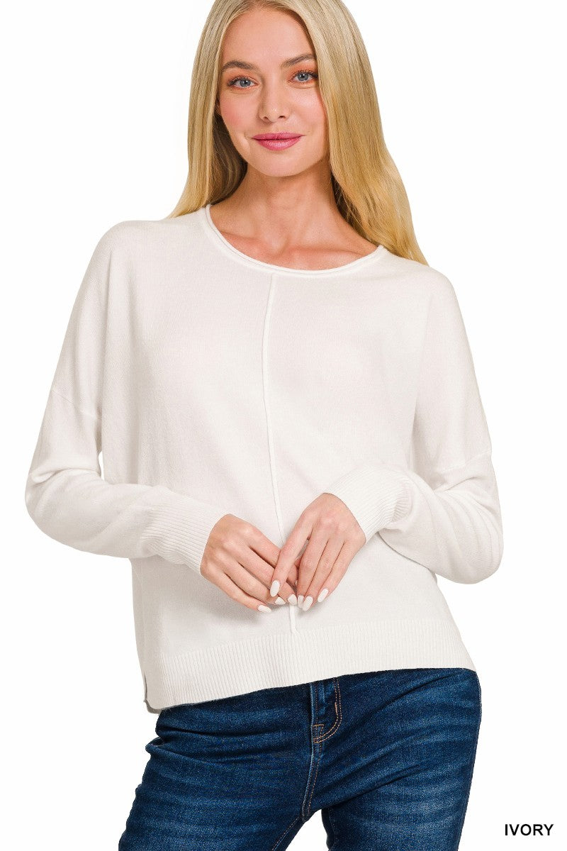 Short Center Seam Sweater-9874