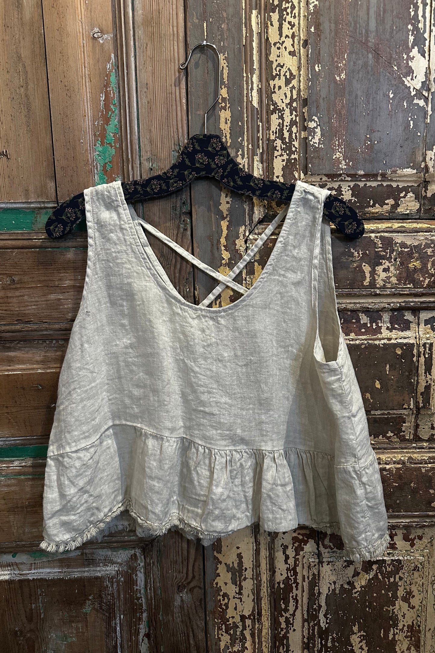 Cross Back Ruffle Top