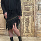 Studs Fringe Suede Skirt