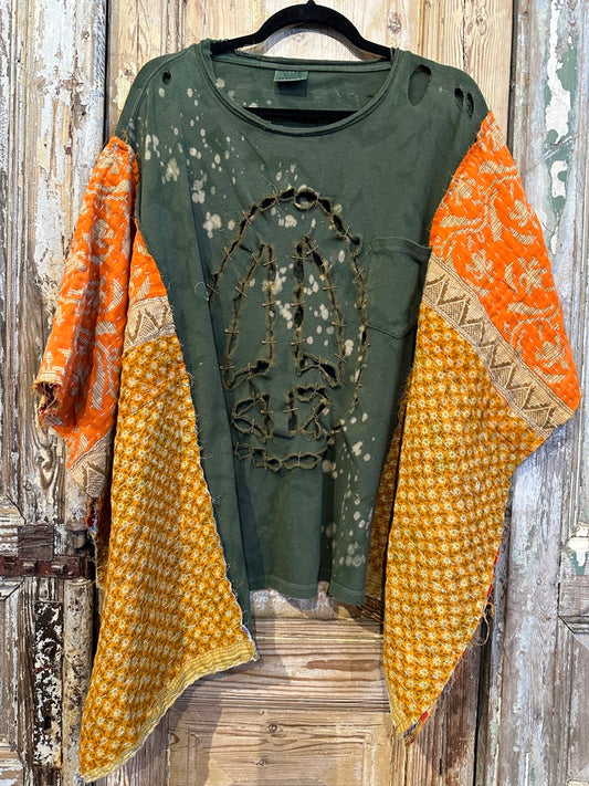 Up Cycled Jaded Gypsy Kantha Poncho