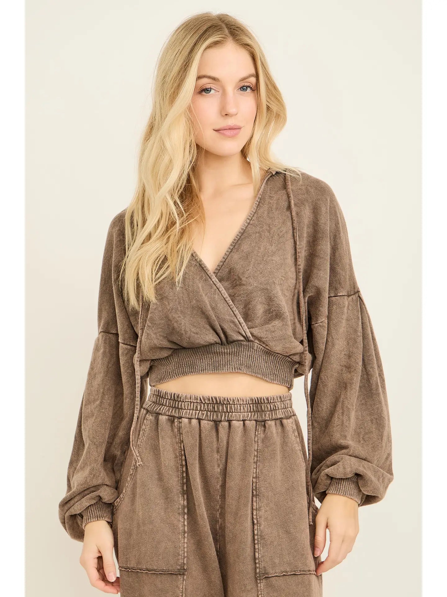 Surplice Cropped Hoodie