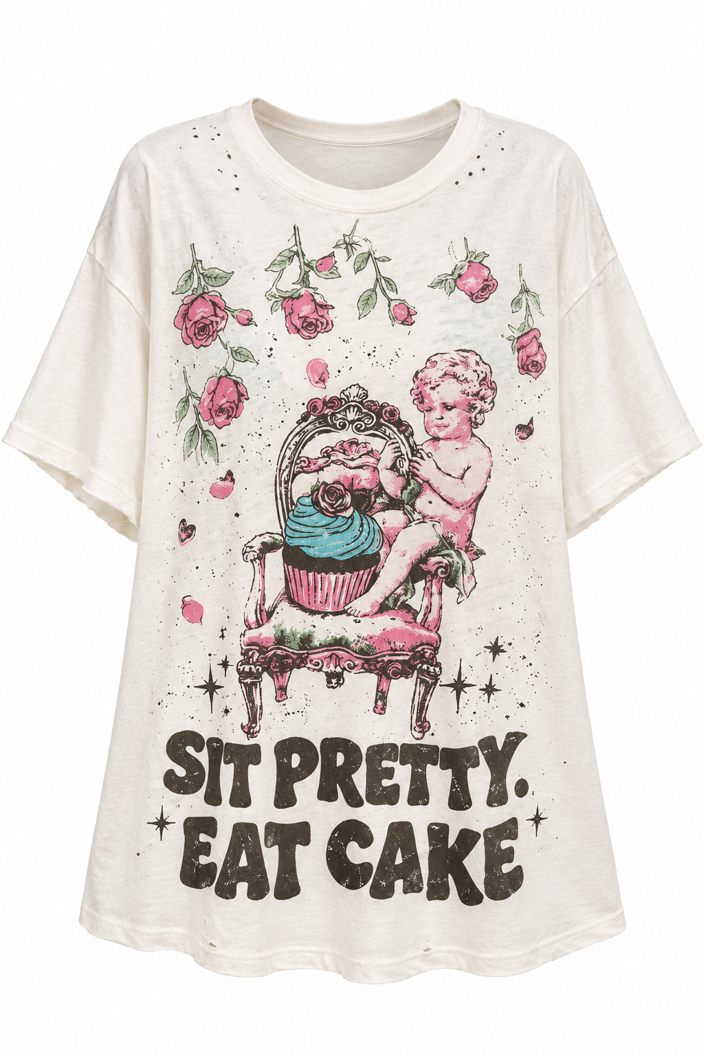 Worn and Weathered Tee - Eat Cake