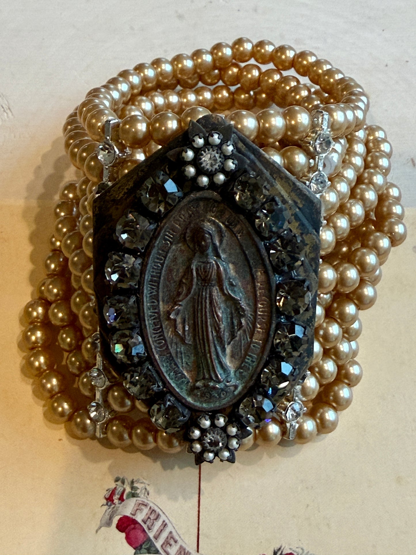 Religious Pearl Bracelet