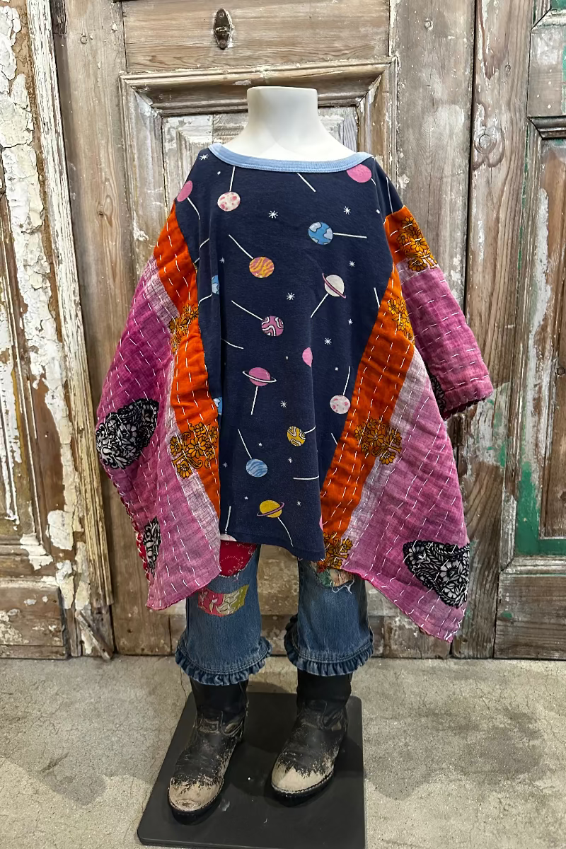 6y Up Cycled Pajama Poncho