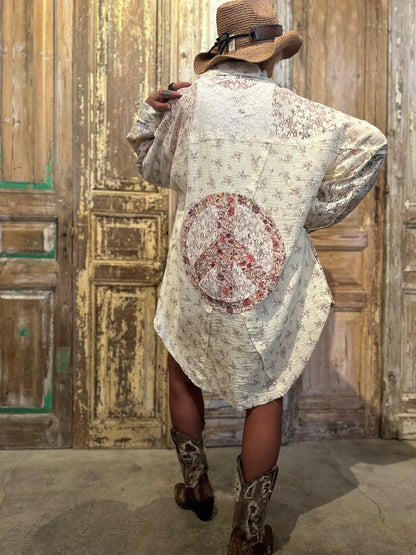 Long Peace & Lace Top
