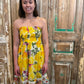 Yellow Floral Midi Dress