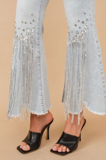 Sequins Fringe Flare