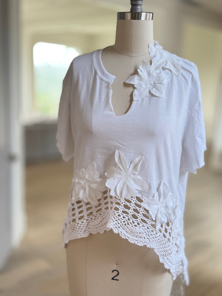 Up Cycled Crochet Tee