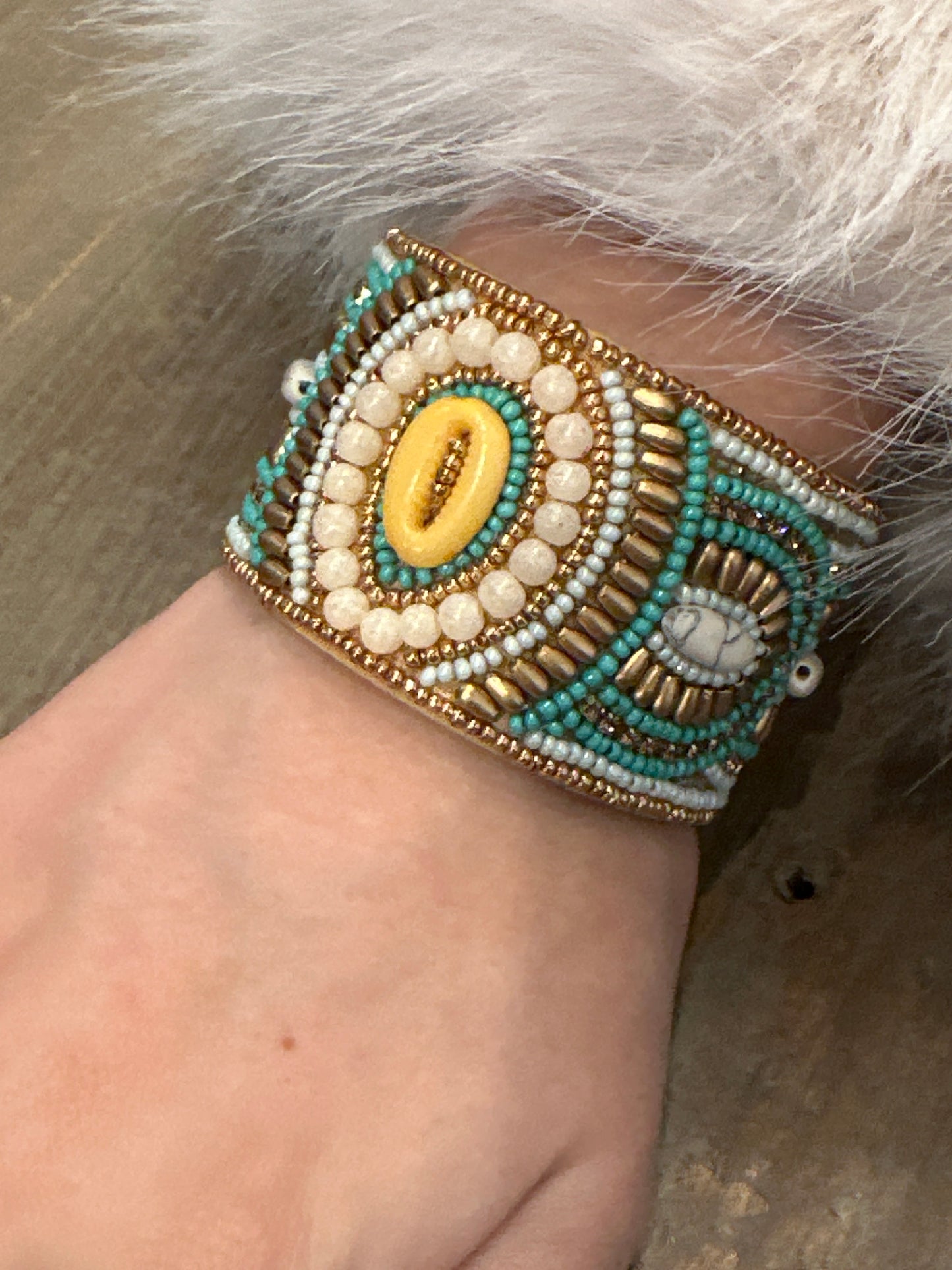 Beaded Metal Cuff