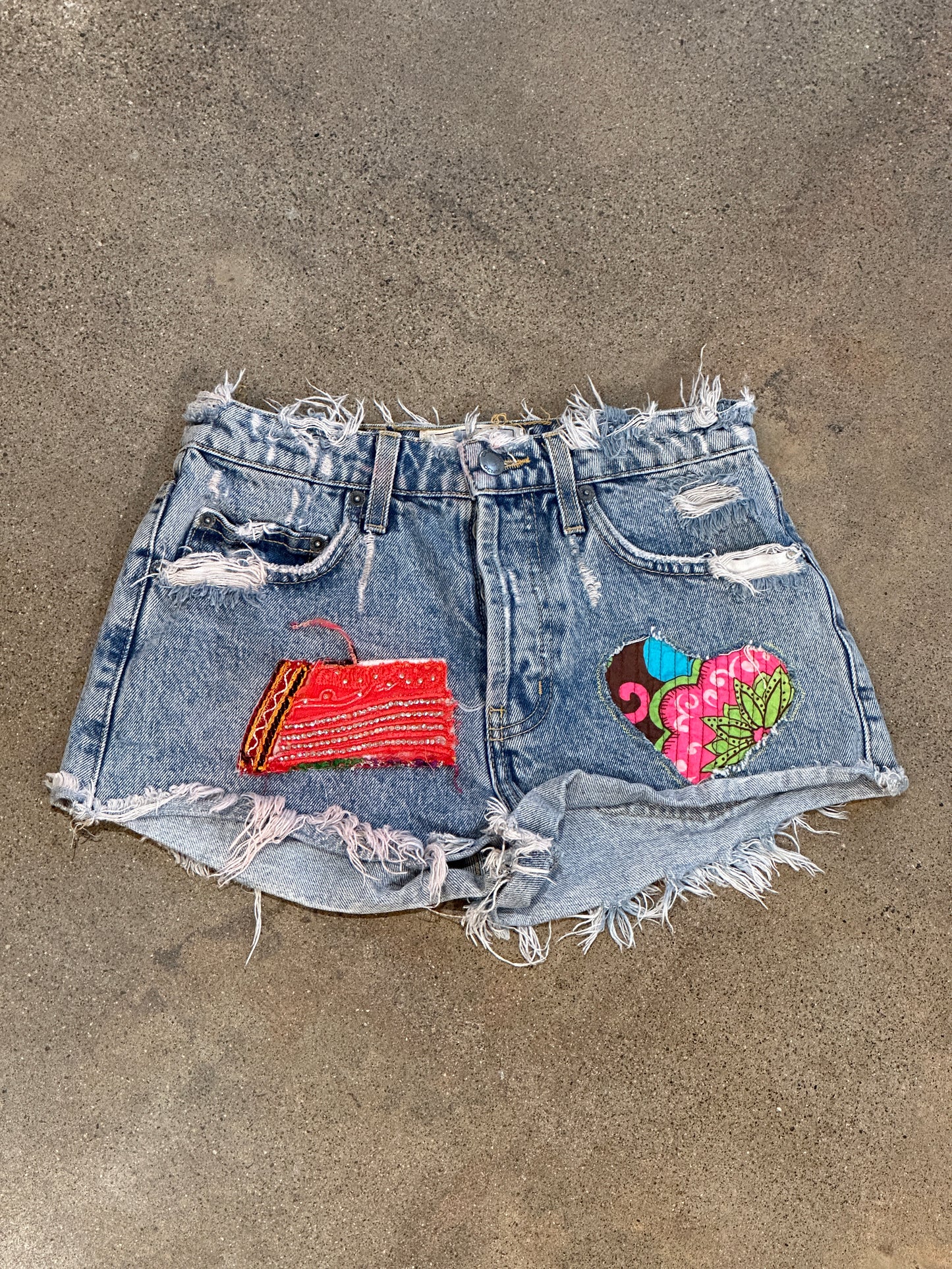 Size 26 Up Cycled Love Shorts