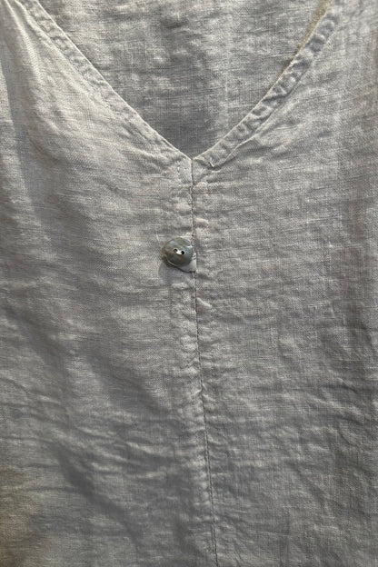 One Button Linen Tank