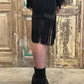 Studs Fringe Suede Skirt