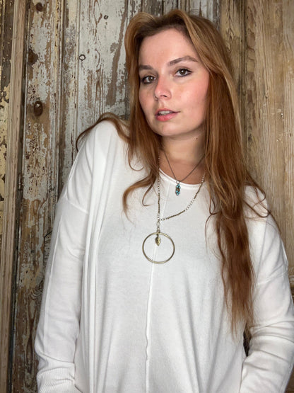 Short Center Seam Sweater-9874