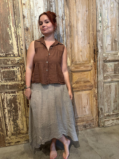 Sleeveless Linen Top