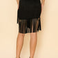 Studs Fringe Suede Skirt