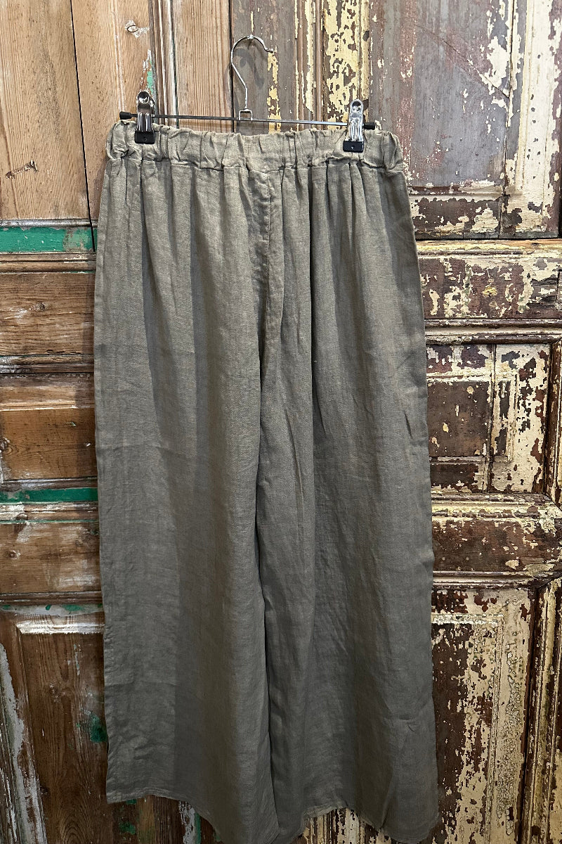 Side Slit Linen Pants
